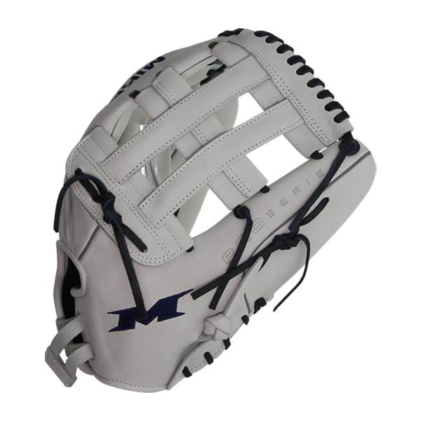 MIKEN - Pro Series 14" White w/Navy Slowpitch Glove PRO140-WN