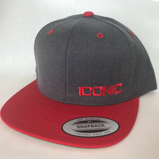 Iconic SnapBack - Dark Heather/Red