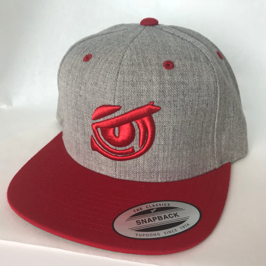 Iconic SnapBack Flat Bill - Owl Eye - Heather/Red