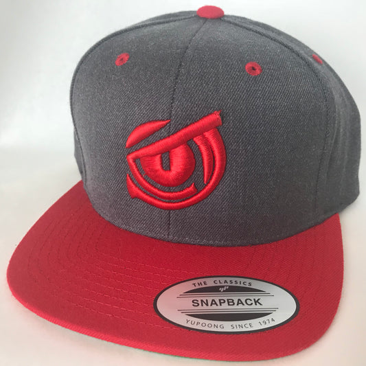 Iconic SnapBack Flat Bill - Owl Eye - Dark Heather/Red