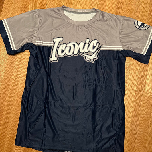 Iconic Premium Mesh Jersey - Navy/Silver