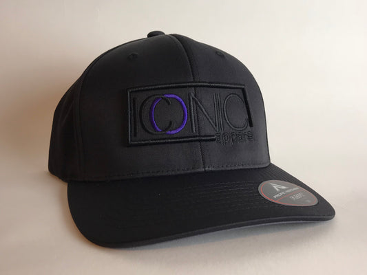 Iconic Perforated Performance Hat -Black/Purple